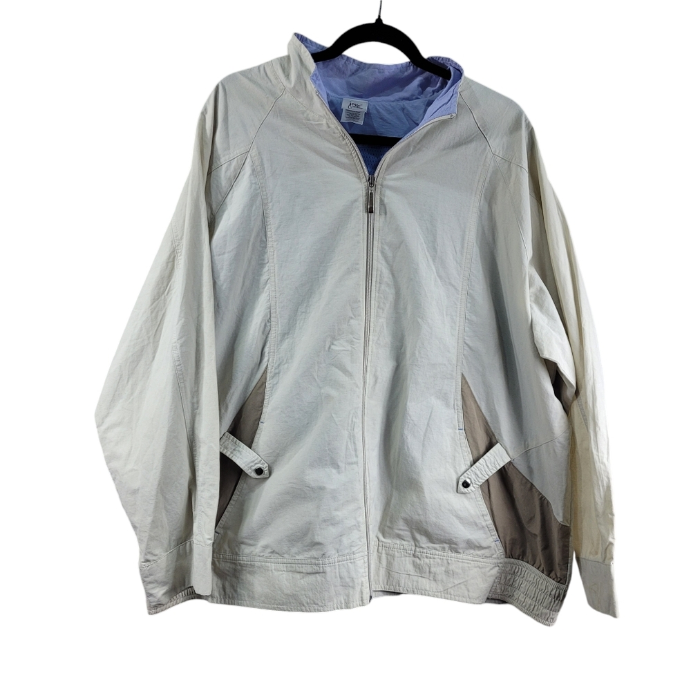 Just My Size Windbreaker Jacket Womens 22W / 24W Full Zipper Shaped Fit EUC